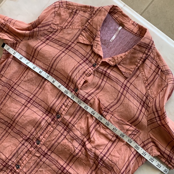 Free People No limits Peach in Plaid shirt - Picture 6 of 11
